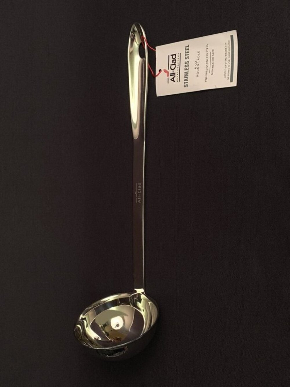 ALL CLAD Large Stainless Steel Round Ladle 15” Server NWT